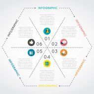 Infographic of hexagon with six parts N2