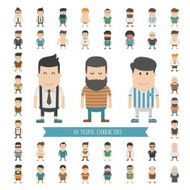 Set of 40 people characters