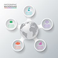 Vector circle elements with earth for infographic