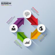 Abstract 3D digital business arrow Infographic N3