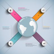 Abstract 3D paper Infographic N16