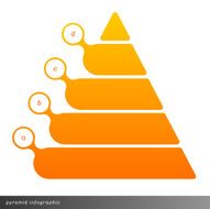 Vector pyramid infographic shows growth with gradient fill