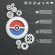 Abstract Gear Wheels Infographics Background Concept Design Illustration vector