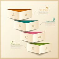 abstract 3d origami banner infographics N2