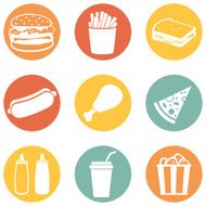 Vector Set of Fast Food Icons N6