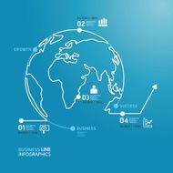 world business diagram line style template N3