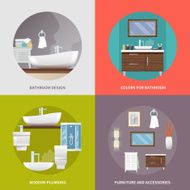 Bathroom Furniture Flat Icons