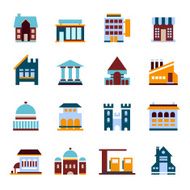 Flat city infographics vector buildings