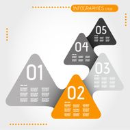 orange rounded infographic triagles