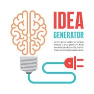 Human brain in light bulb vector illustration N2