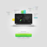 Website design elements Vcard portfolio template with computer notebook