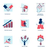 start up business solution icons set vector illustration