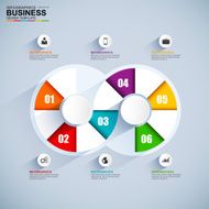 Abstract 3D digital business timeline Infographic