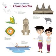 cartoon infographic of cambodia asean community