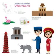 cartoon infographic of vietnam asean community