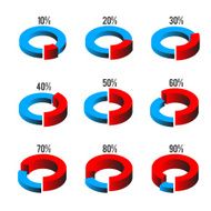 Set of circle diagrams for infographics