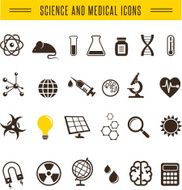 Scientist pack - Research Bio and chemistry icons N2