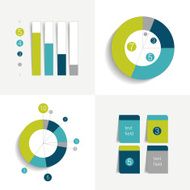 Flat set of charts and brochure elements Simply color editable N2