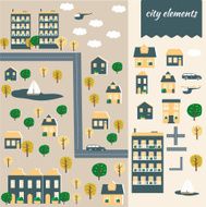 Set of vector city elements