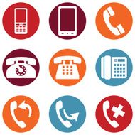 Vector Set of Telephone Icons N3