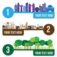 City and forest infographic vector format