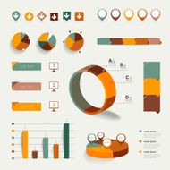 Set of flat infographic elements