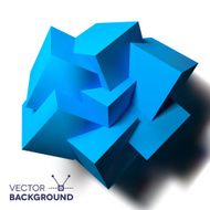 Abstract background with overlapping blue cubes N2