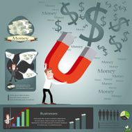 Magnet for business infographics vector illustration