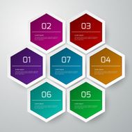 Vector illustration infographics hexagons with shadows N5