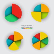 Segmented and multicolored pie charts