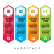 Business infographic concept colored vertical blocks in flat style design