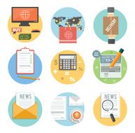 Business office and marketing items icons N13