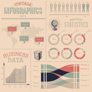 Vintage infographics design elements N3