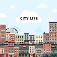 cityscape scenery in flat design