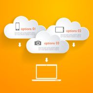 Abstract background Network clouds with infographic elements and icons