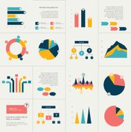 Big set of flat infographics elements