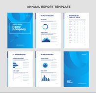 Modern annual report template with cover design and infographic