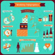 Wedding infographics in retro style