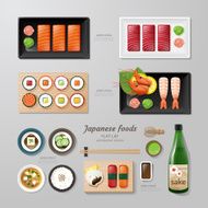 Infographic japanesse foods business flat lay idea