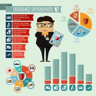 Insurance company agent infographics design