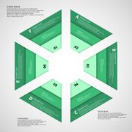 Hexagon consist of three green ribbons