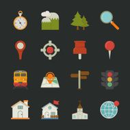 Map icons and location flat design N2