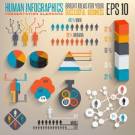 Retro infographics set Information elements N2