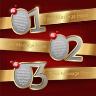 Design templates with numbered golden banners - vector illustration