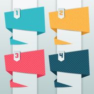 Patterned background numbered origami banners