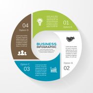 Circle infographic diagram presentation 4 options