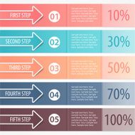 Business banners colorful arrows with data numbers Step strategy (options)