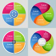 Set of infographics template abstract colorful circle vector background