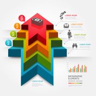 3d step up arrow staircase diagram business