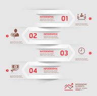 Modern business infographics paper cut arrow background